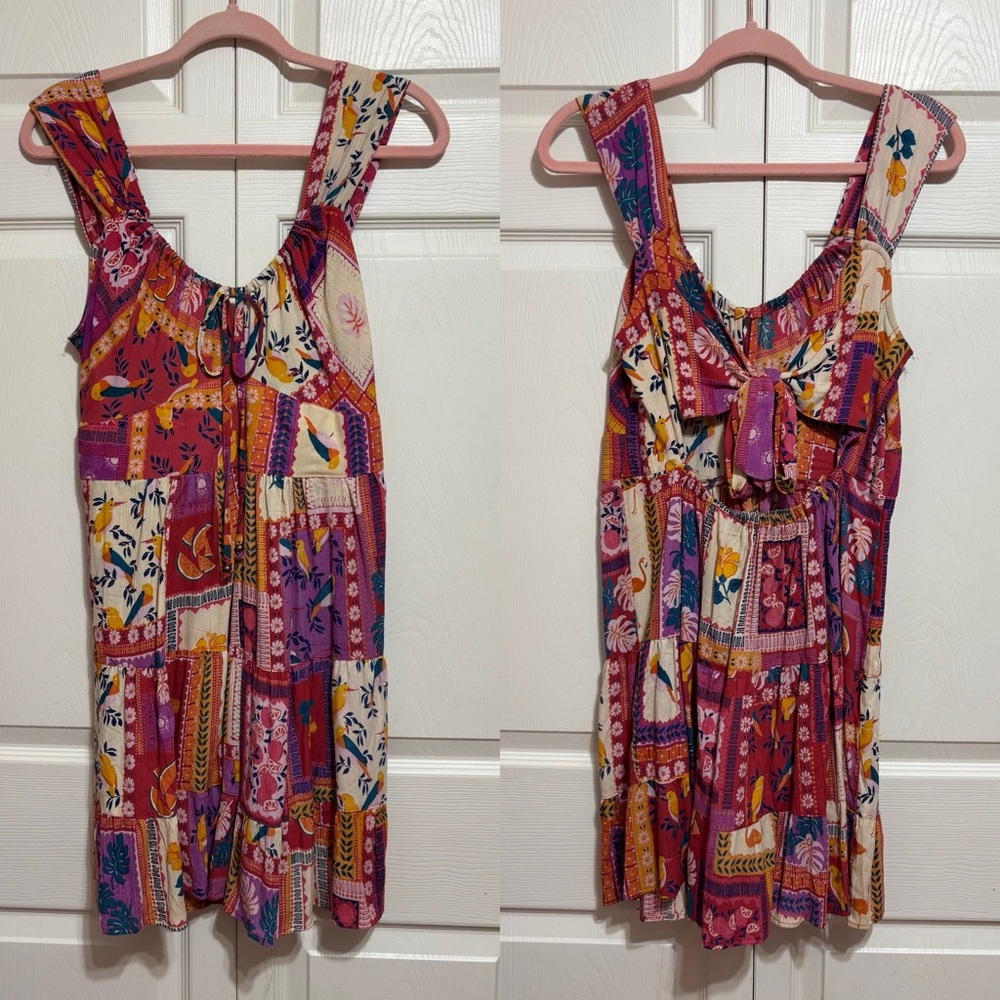 Angie Multicolor Patchwork Print Dress